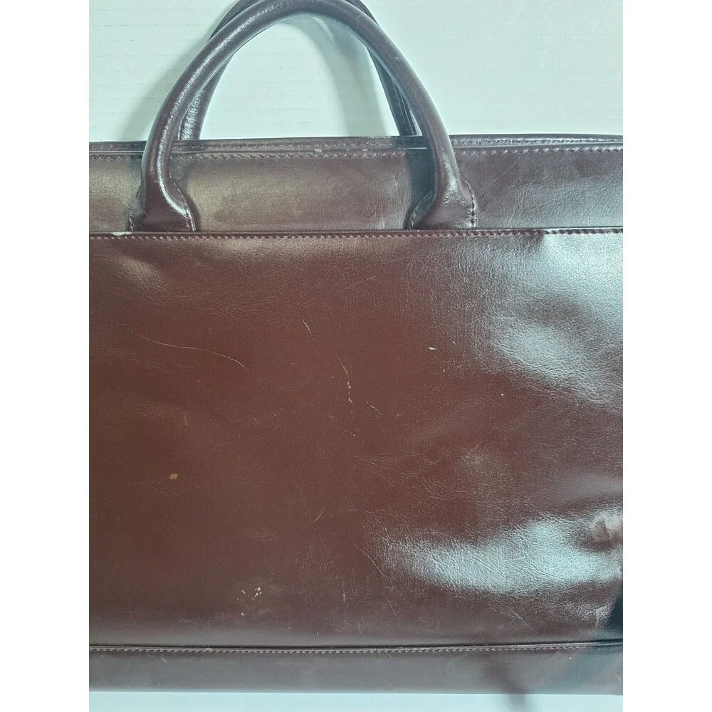 Vintage Samsonite 3 Ring Binder Notebook Genuine Leather Brown Zip Handles Zip